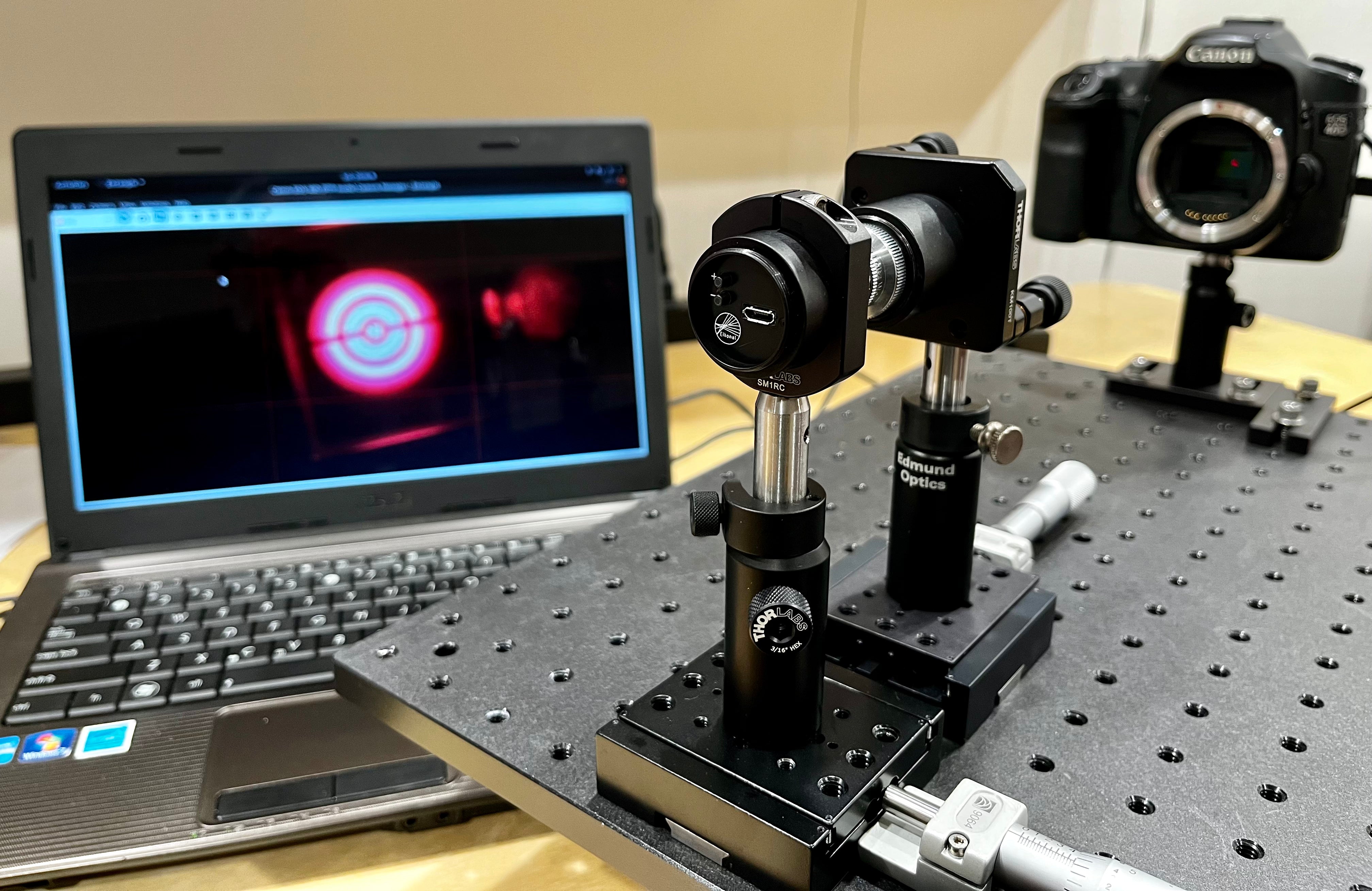 Imaging of point-emitter LED (LED-01) showing the 50 micron active area using an NA=0.4 microscope objective and a DSLR.